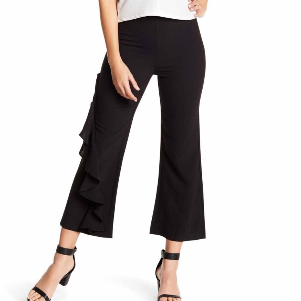 High Waisted Ruffle Leg Pants